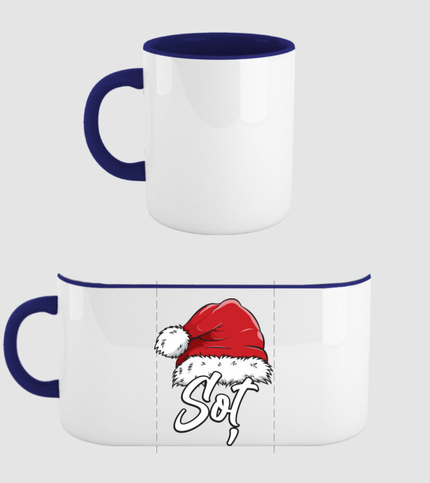 soț Santa Hat model albastru închis pe tricou