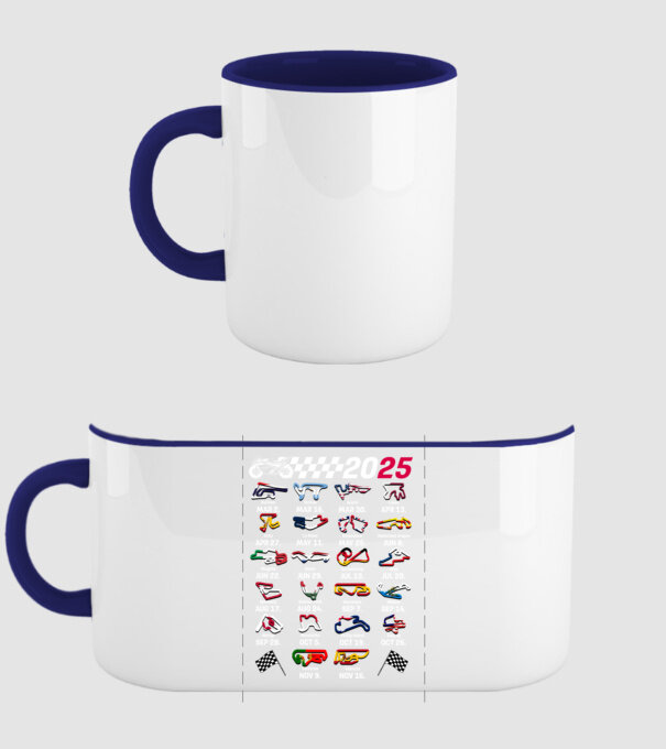 MOTOGP 25 CALENDAR Negru model albastru închis pe tricou