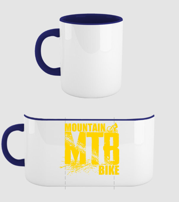 MTB model albastru închis pe tricou