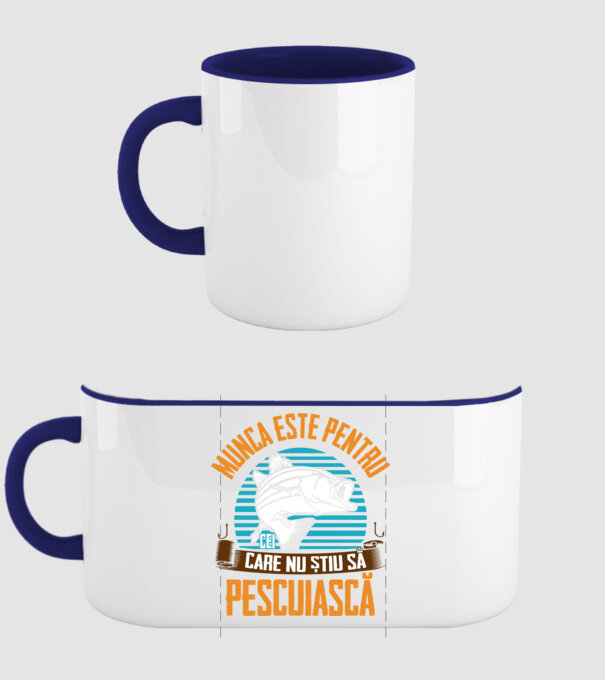 Munca este pentru cei care nu știu pescuiască model albastru închis pe tricou