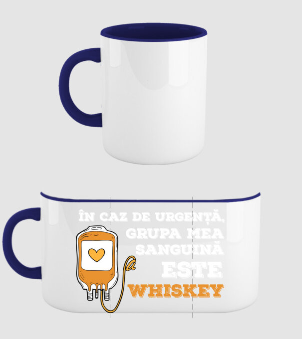 În caz de urgență, grupa mea sanguină este Whiskey model albastru închis pe tricou