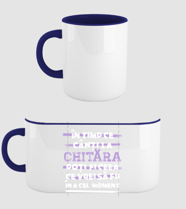 în timp ce cânți la chitară poți fi ceea ce vrei să fii - în acel moment model albastru închis pe tricou