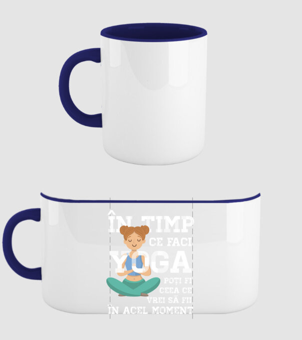 în timp ce faci yoga poți fi ceea ce vrei să fii - în acel moment model albastru închis pe tricou