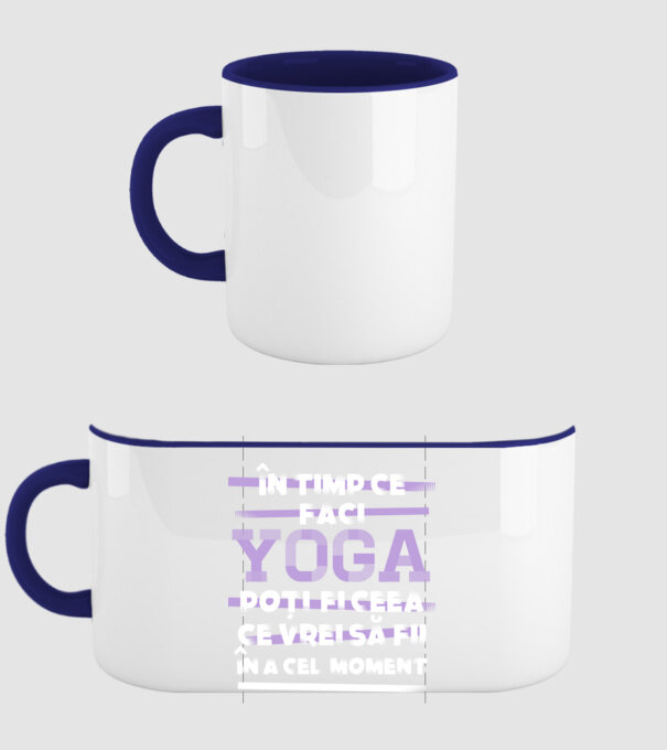 în timp ce faci yoga poți fi ceea ce vrei să fii - în acel moment model albastru închis pe tricou