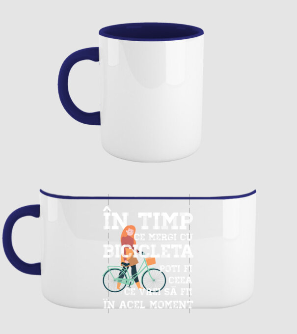 în timp ce mergi cu bicicleta poți fi ceea ce vrei să fii - în acel moment model albastru închis pe tricou