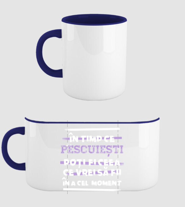în timp ce pescuiești poți fi ceea ce vrei să fii - în acel moment model albastru închis pe tricou