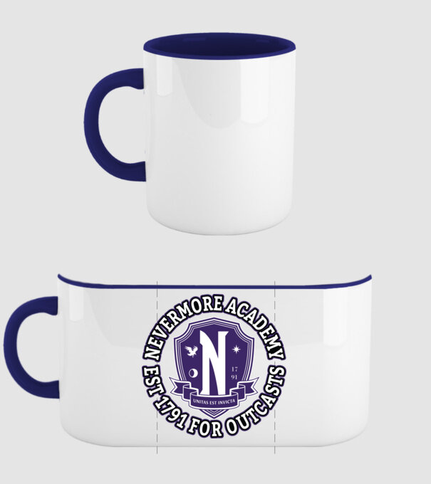 Nevermore academy model albastru închis pe tricou