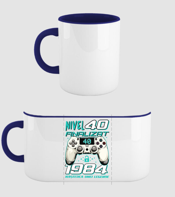 Nivel finalizat 40 1985 model albastru închis pe tricou