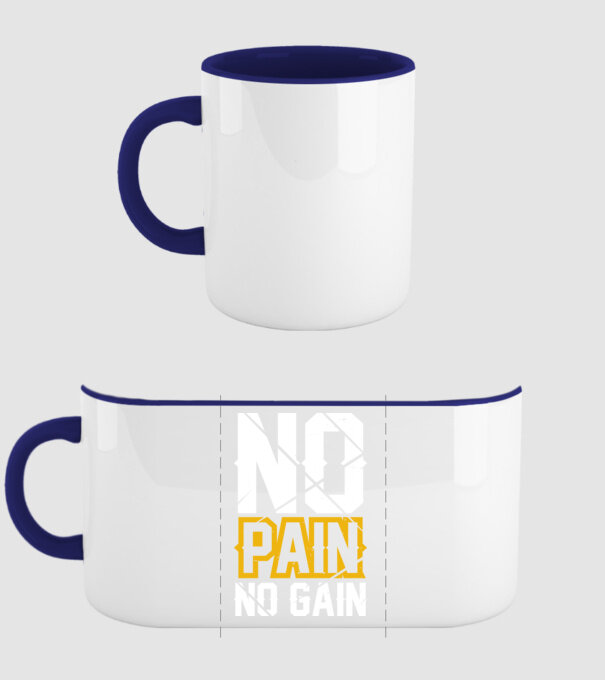 No Pain No Gain model albastru închis pe tricou