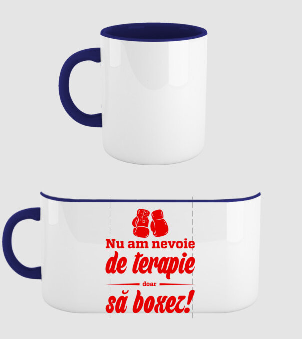 Nu am nevoie de terapie! Doar să boxez. model albastru închis pe tricou