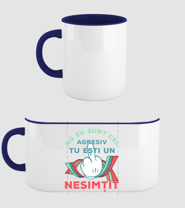 nu eu sunt cel agresiv, tu ești un nesimțit model albastru închis pe tricou