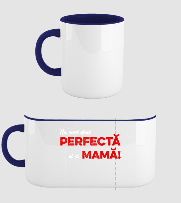 Nu sunt doar perfectă, ci și mamă! model albastru închis pe tricou