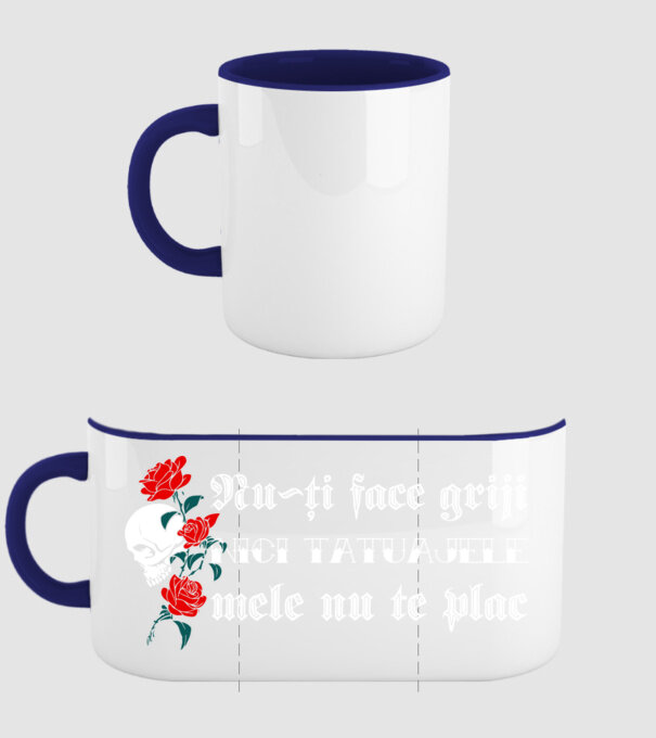 Nu-ți face griji, nici tatuajele mele nu te plac model albastru închis pe tricou