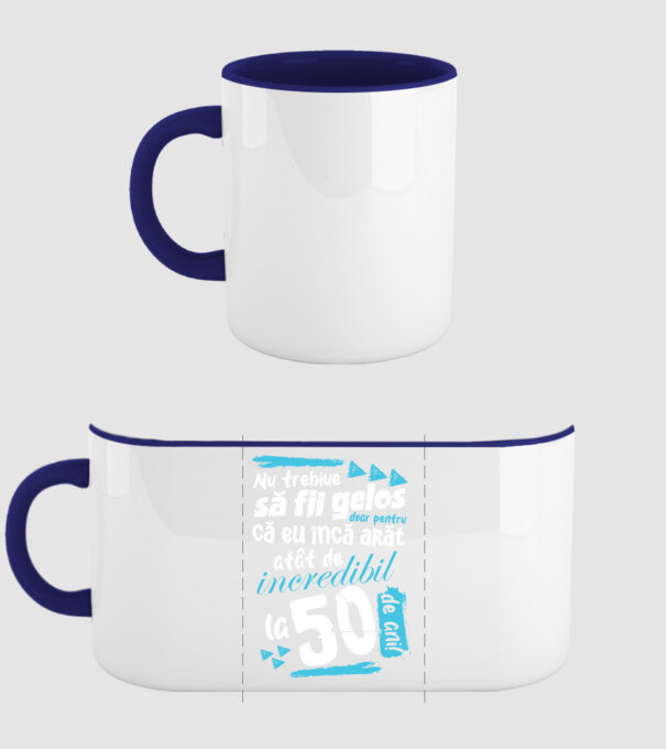 Nu trebuie să fii gelos 50 de ani model albastru închis pe tricou