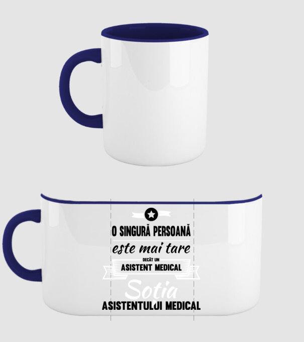 O singură persoană este mai tare decât un asistent medical, soția Asistentului medical model albastru închis pe tricou