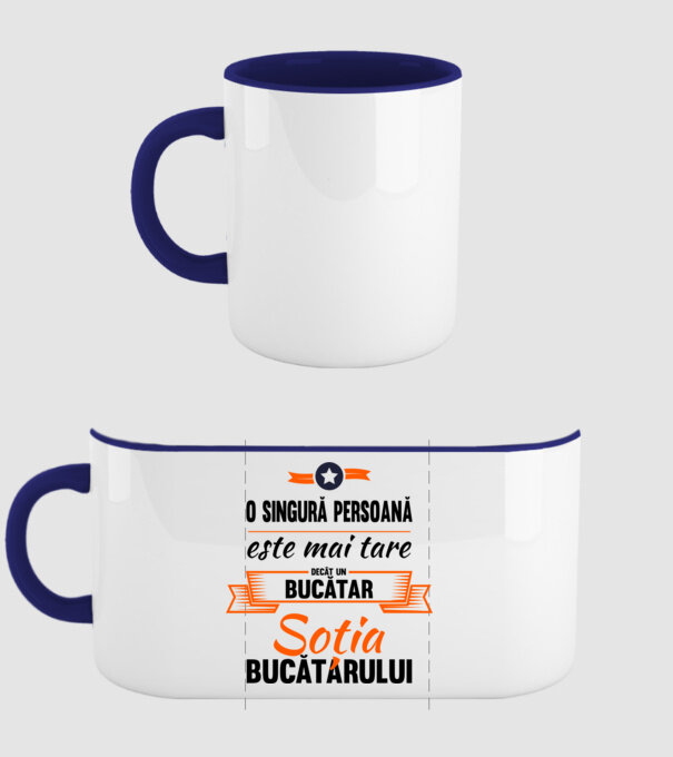 O singură persoană este mai tare decât un bucătar, soția bucătarului model albastru închis pe tricou