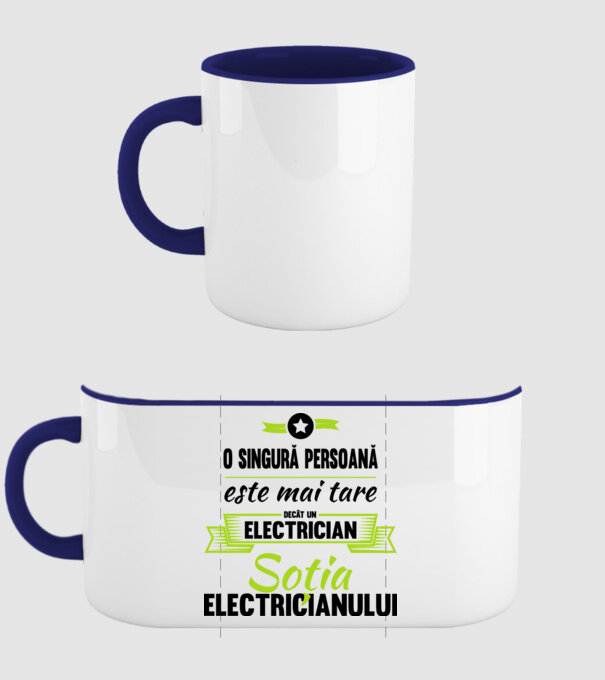 O singură persoană este mai tare decât un electrician, soția electricianului model albastru închis pe tricou