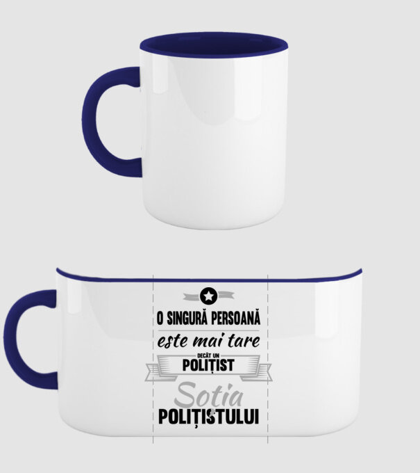 O singură persoană este mai tare decât un polițist, soția polițistului model albastru închis pe tricou