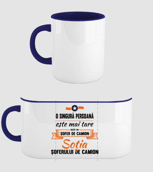 O singură persoană este mai tare decât un șofer de camion, soția șoferului de camion model albastru închis pe tricou