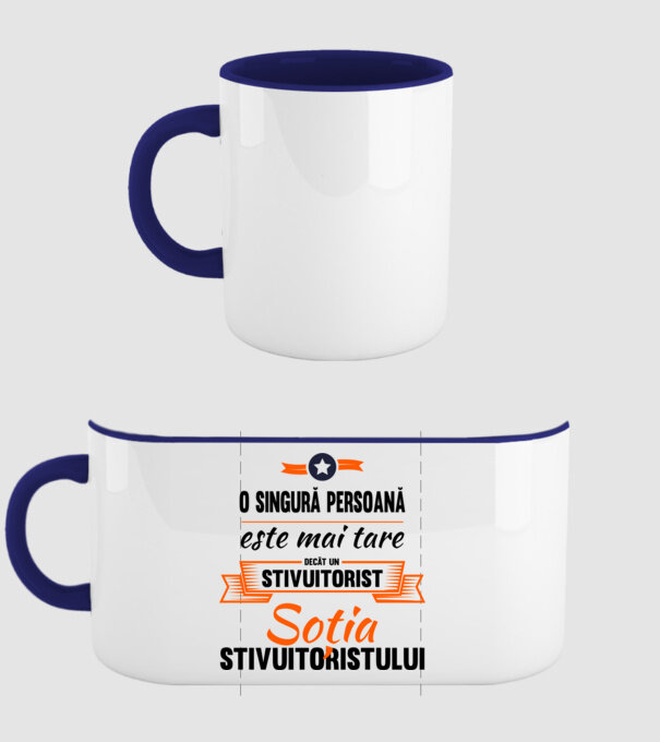 O singură persoană este mai tare decât un stivuitorist, soția stivuitoristului model albastru închis pe tricou