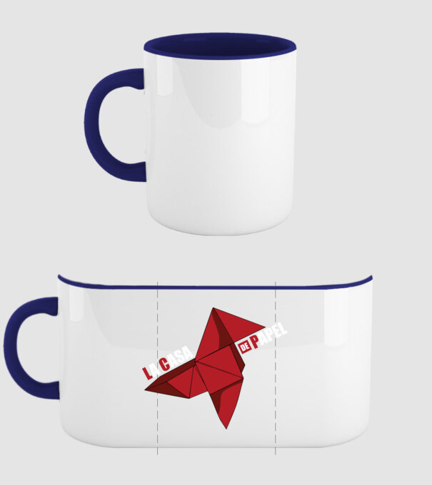 origami la casa de papel model albastru închis pe tricou