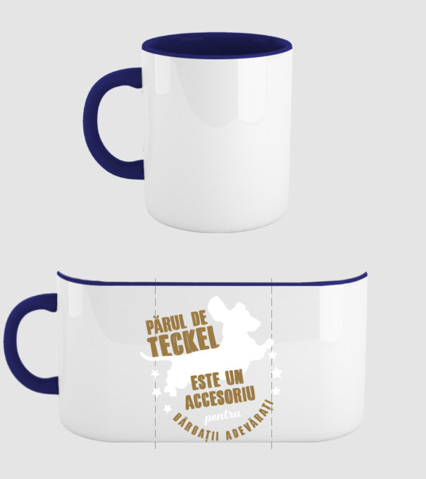 părul de teckel este un accesoriu pentru bărbații adevărați model albastru închis pe tricou