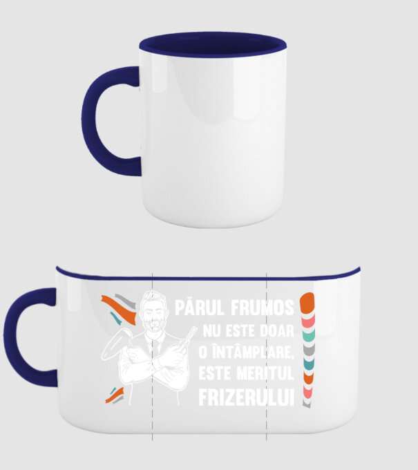 părul frumos nu este doar o întâmplare, este meritul frizerului model albastru închis pe tricou