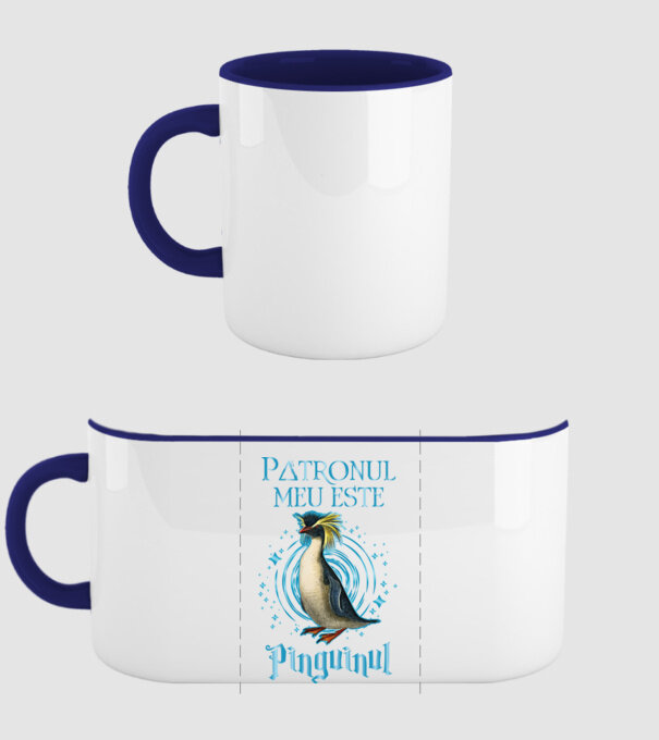 Patronul meu este PINGUINUL model albastru închis pe tricou