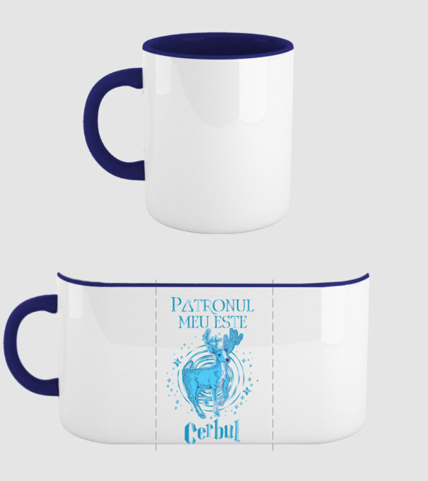 Patronul meu este CERBUL model albastru închis pe tricou