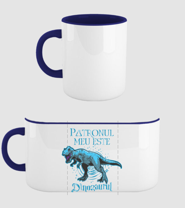 Patronul meu este dinozaurul model albastru închis pe tricou