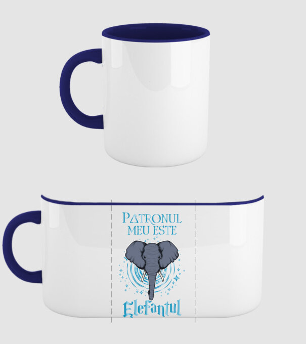 Patronul meu este ELEFANTUL model albastru închis pe tricou