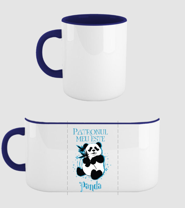 Patronul meu este PANDA model albastru închis pe tricou