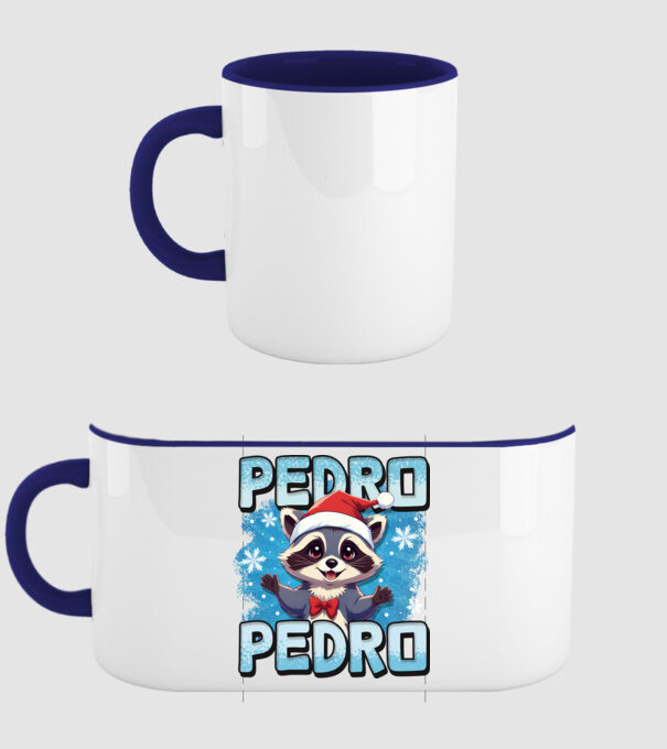 Pedro pedro retro xmas model albastru închis pe tricou