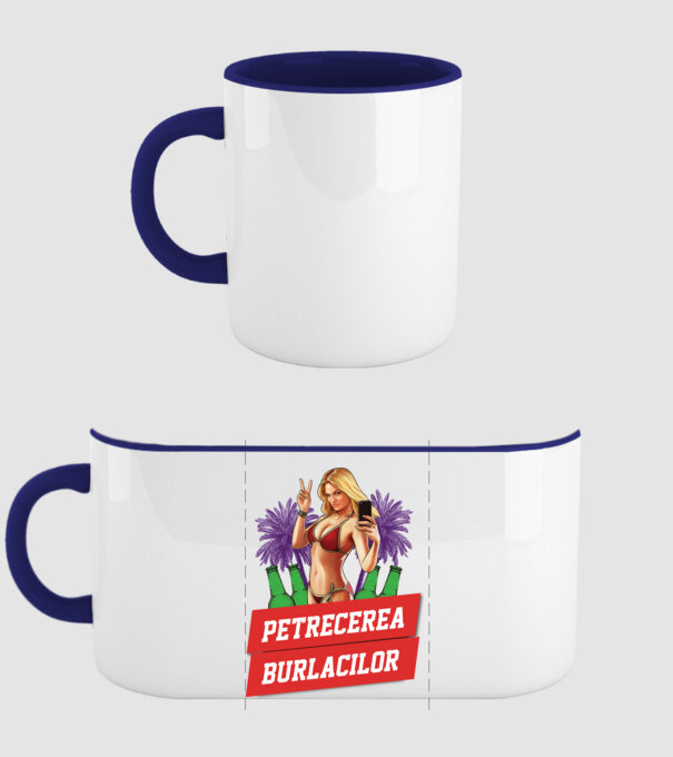 petrecerea burlacilor model albastru închis pe tricou