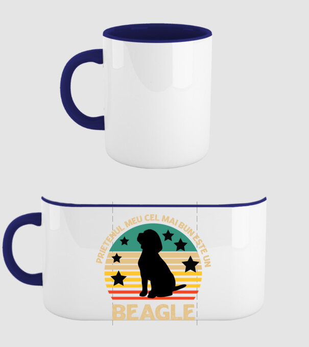 Prietenul meu cel mai bun este un beagle model albastru închis pe tricou
