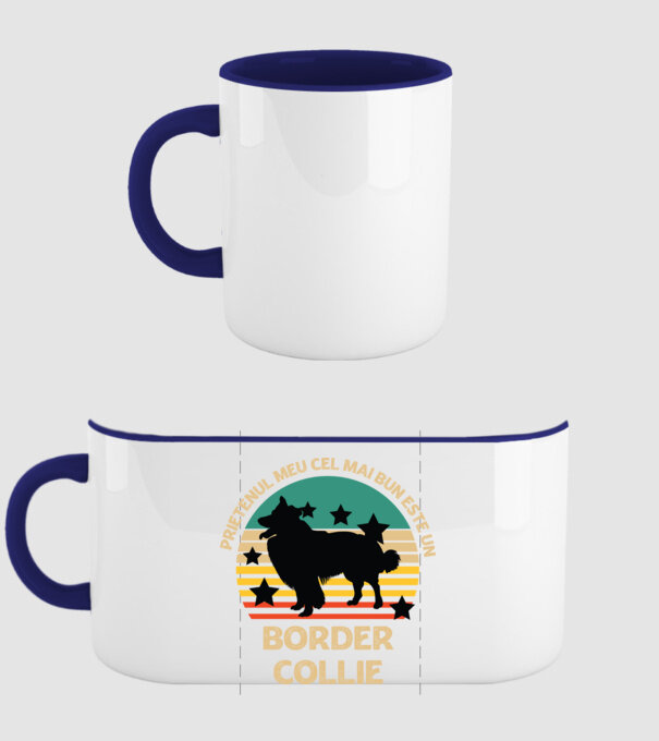 Prietenul meu cel mai bun este un border collie model albastru închis pe tricou