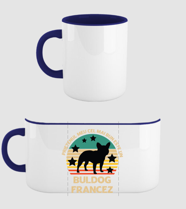 Prietenul meu cel mai bun este un buldog francez model albastru închis pe tricou