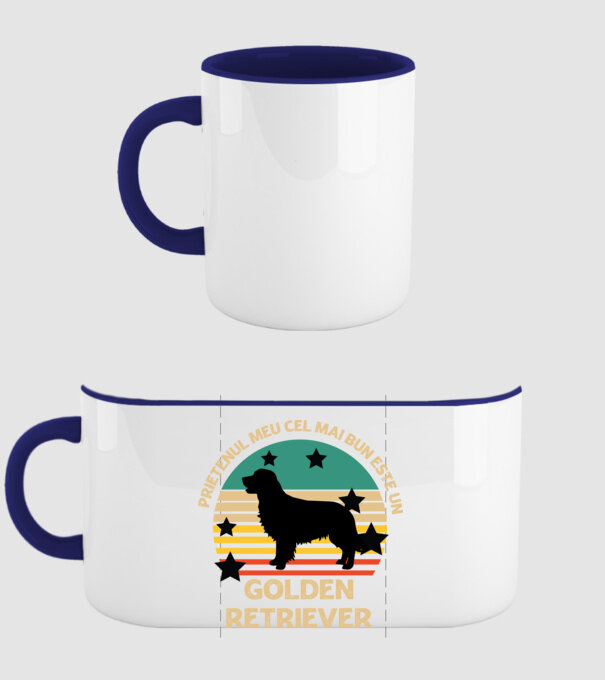 Prietenul meu cel mai bun este un golden retriever model albastru închis pe tricou