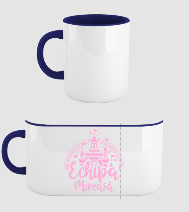 Prinţesă mireasă model albastru închis pe tricou