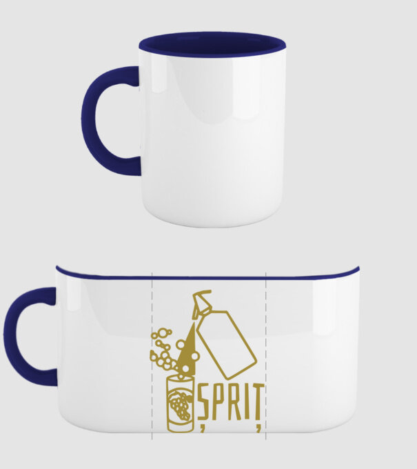 Șpriț model albastru închis pe tricou
