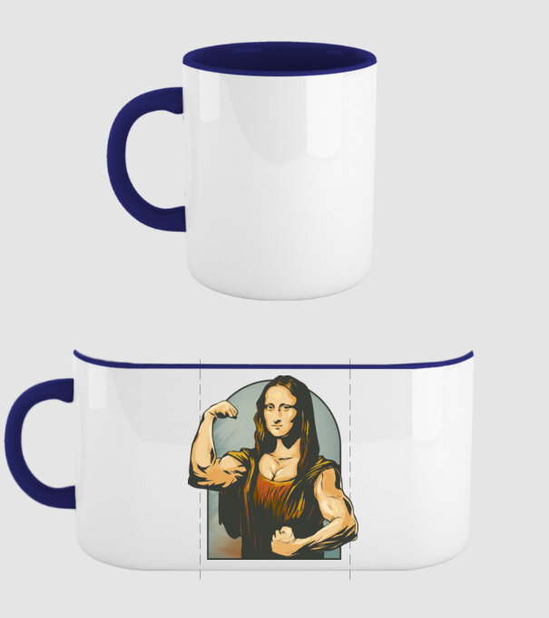 Pumped Mona model albastru închis pe tricou