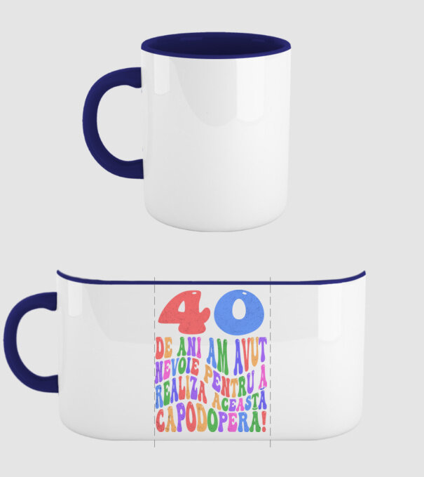 Realiza această capodoperă 40 model albastru închis pe tricou