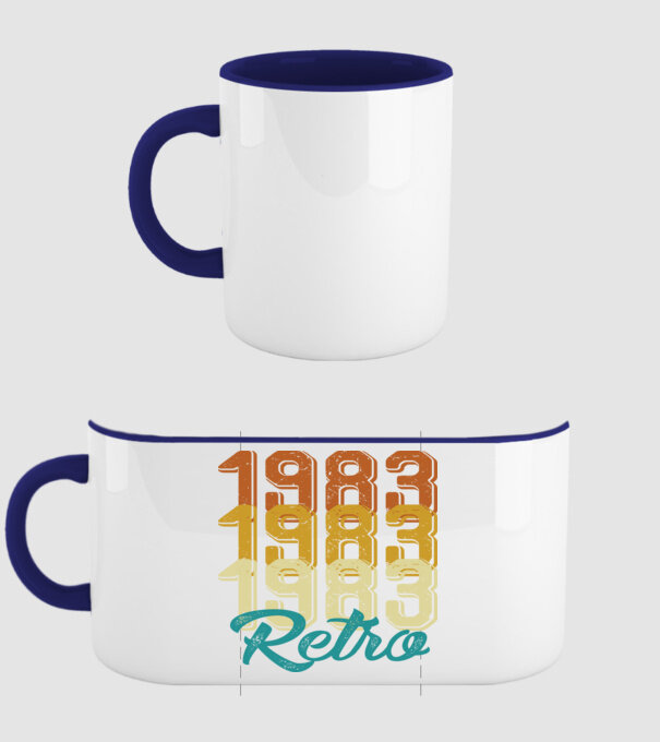 Retro 1983 model albastru închis pe tricou