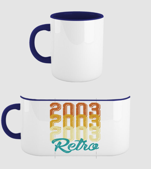 Retro 2003 model albastru închis pe tricou