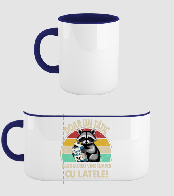 Retro Apa aki visszajött a tejjel RO model albastru închis pe tricou