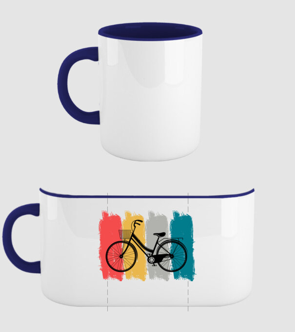 Retro city bike model albastru închis pe tricou
