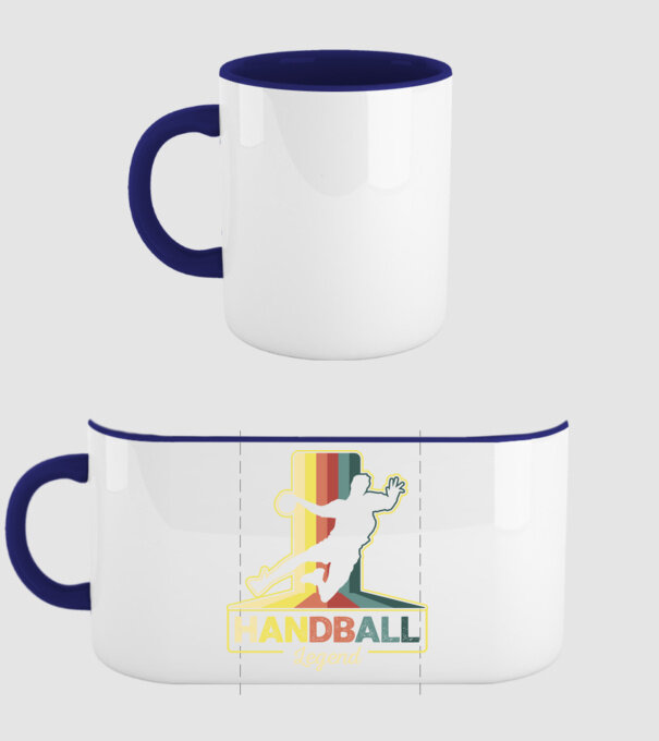Retro Handball legend model albastru închis pe tricou