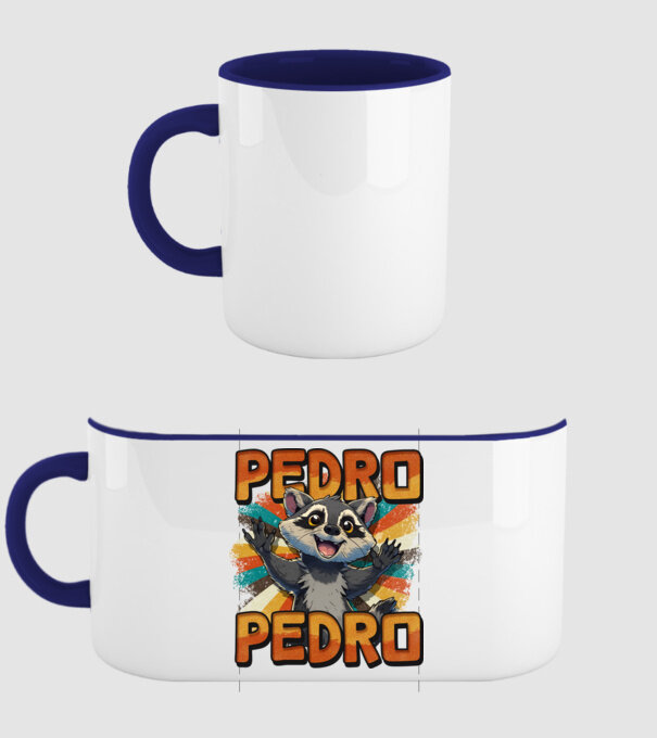 Retro Pedro model albastru închis pe tricou