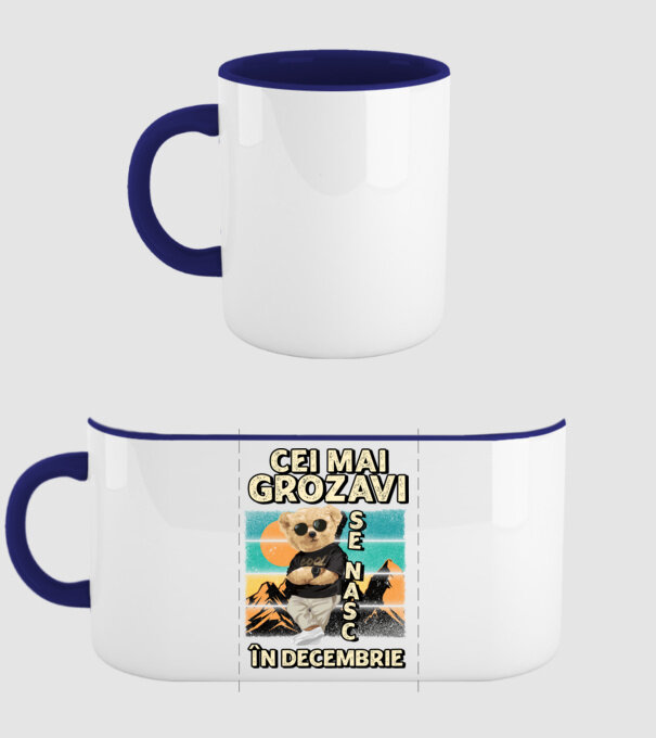 RETRO teddy DECEMBRIE model albastru închis pe tricou