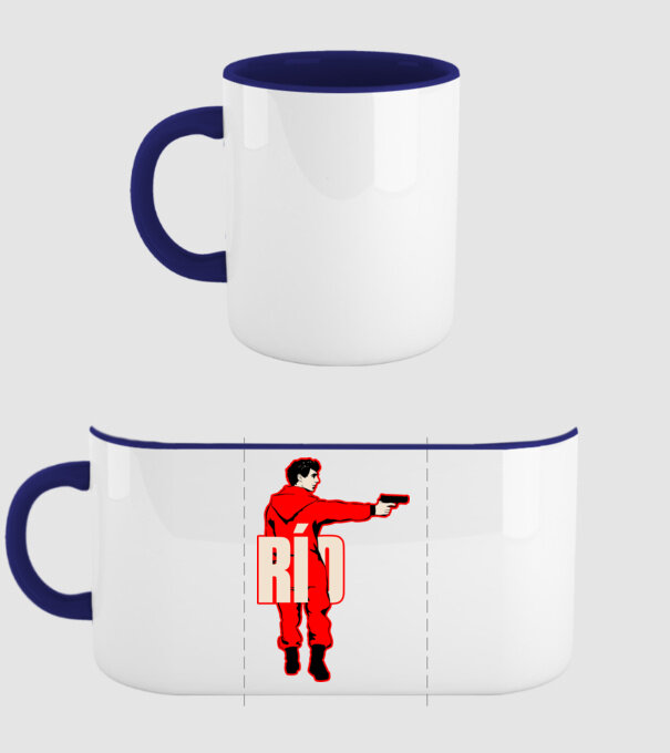rio la casa de papel model albastru închis pe tricou